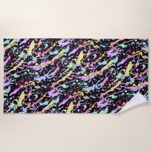 Serviette De Plage encre arc-en-ciel éclaboussure extrême :