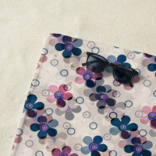 Serviette De Plage Enfants Abstraits mignon dessin animé fleurs fleur
