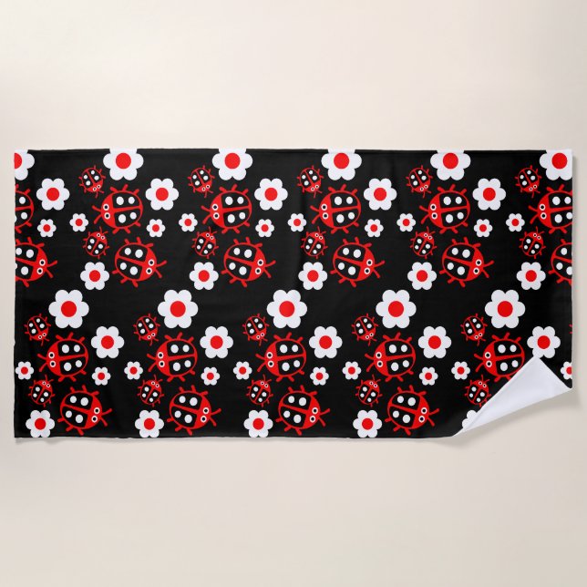 Serviette De Plage Enfants coccinelle (Devant)