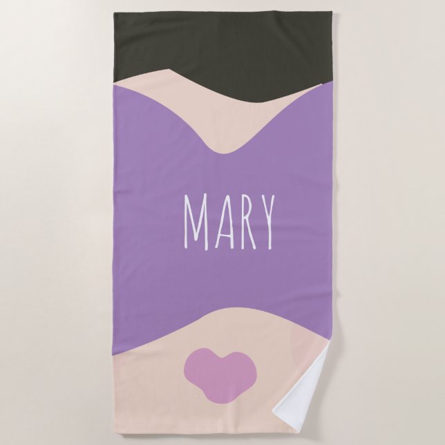 Serviette De Plage Enfants Cool Spa fille Nom personnalisé (Devant)