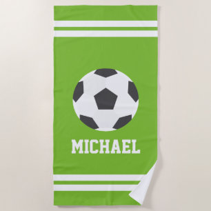 Serviette De Plage Enfants de balle de soccer personnalisés