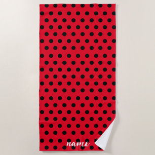Serviette De Plage Enfants mignons Red Ladybug Polka dot party Motif