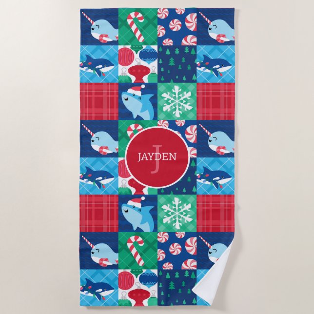 Serviette De Plage Enfants Sous La Mer Patchwork Quilt (Devant)