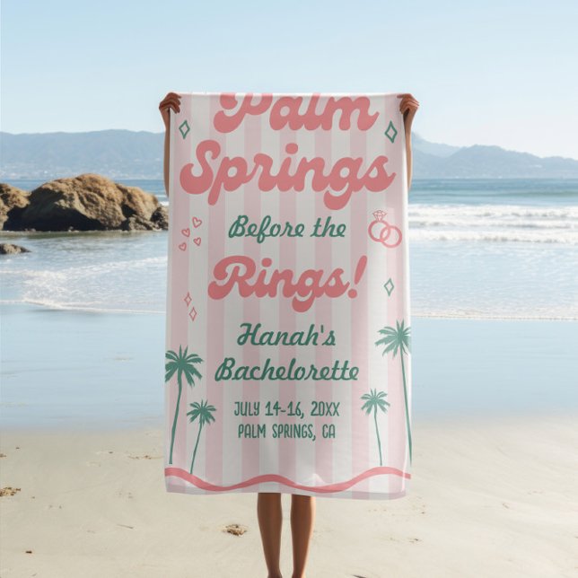 Serviette De Plage Enterrement de vie de jeune fille à Palm Springs (Créateur téléchargé)