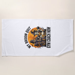 Serviette De Plage Entraîneur de Fitness Halloween Sorcière Citrouill