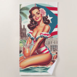 Serviette De Plage Entrée Porto Rico vintage