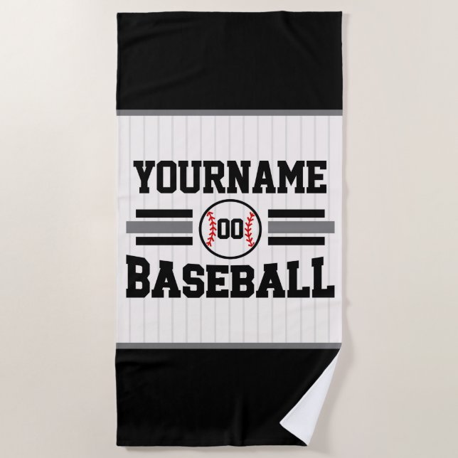 Serviette De Plage Équipe de joueurs de baseball rétro personnalisés  (Devant)