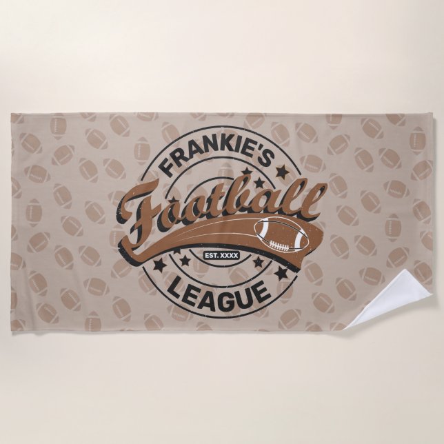 Serviette De Plage Équipe de joueurs de football (Devant)