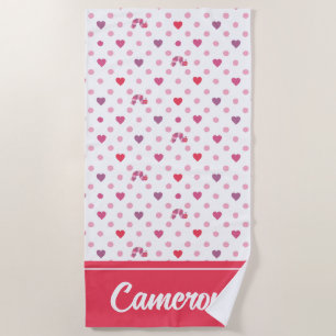 Serviette De Plage Eric Carle Valentine Heart Polka Dot Motif