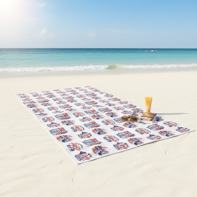 Serviette De Plage Esprit d'indépendance 4 juillet (Spirit of Independence Fourth of July Beach Towel)