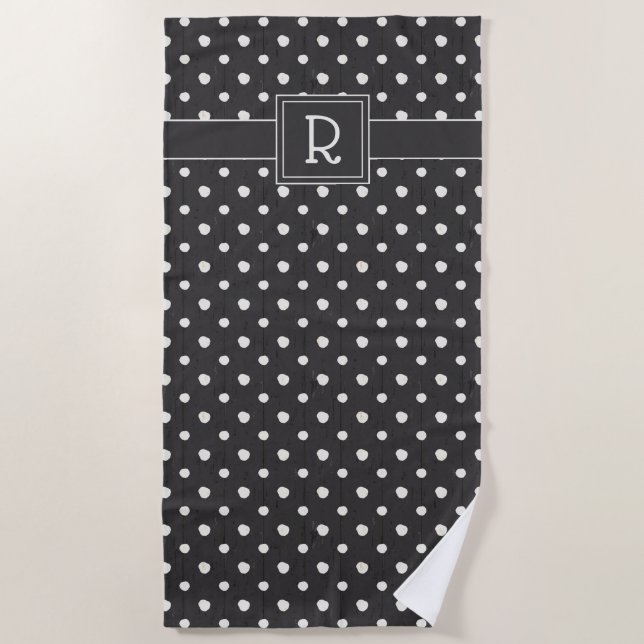 Serviette De Plage Étape simple une de signes du monogramme | (Devant)