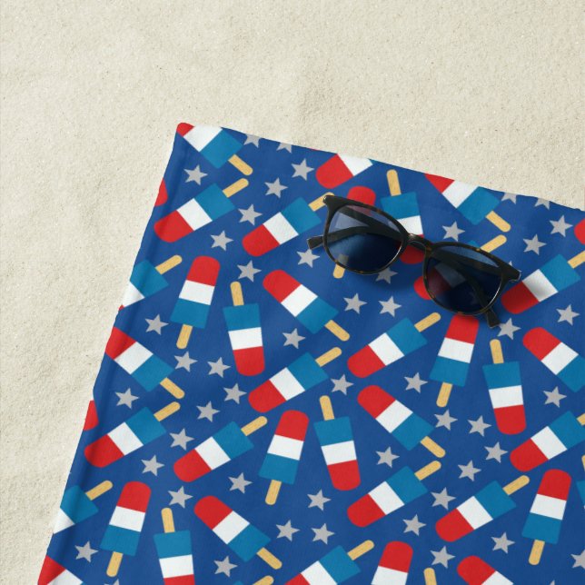 Serviette De Plage Été 4 juillet Patriotique Popsicles (En situation)