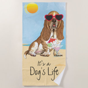 Serviette De Plage Été Basset Hound