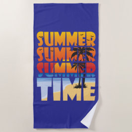 Serviette De Plage Été Été Été Heure D'Été !