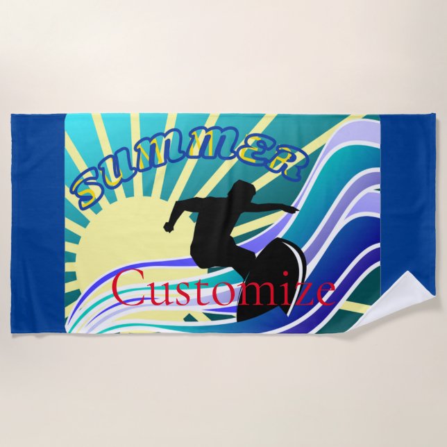 Serviette De Plage Été Surf Fun Thunder_Cove (Devant)