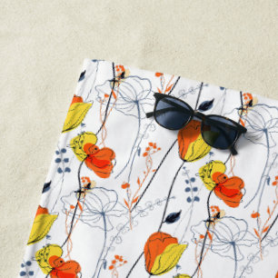 Serviette De Plage Été tropical Belles fleurs jaunes Design