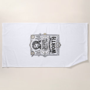 Serviette De Plage Étiquette de prix de Jésus vaut la peine Étiquette