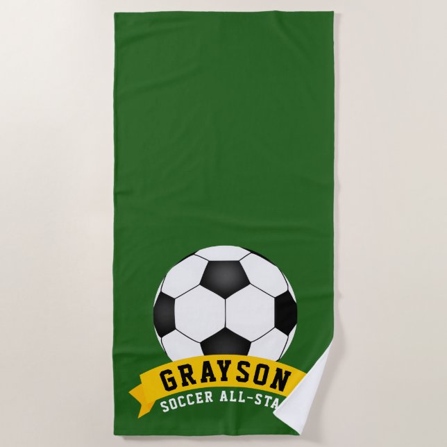Serviette De Plage Étoile de football (Devant)