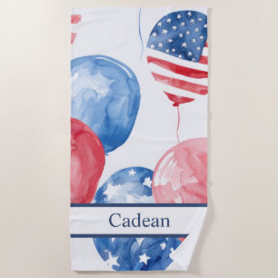 Serviette De Plage Étoiles et bandes patriotiques USA
