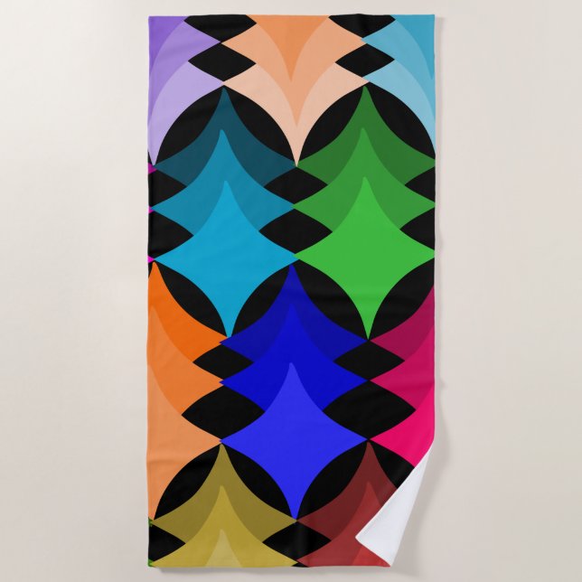Serviette De Plage Étoiles modernes du milieu du siècle (Devant)