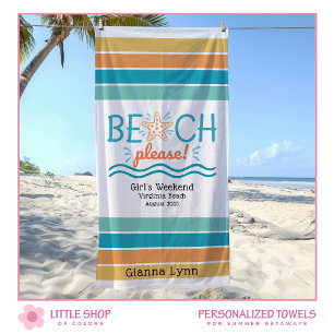 Serviette De Plage Évasion personnalisée de week-end pour filles Plag
