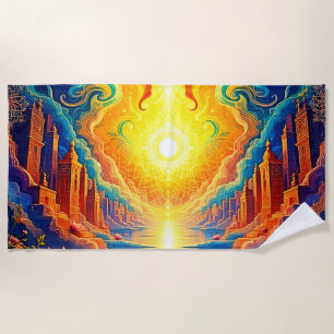Serviette De Plage Éveil Divin de la Ville Lumière