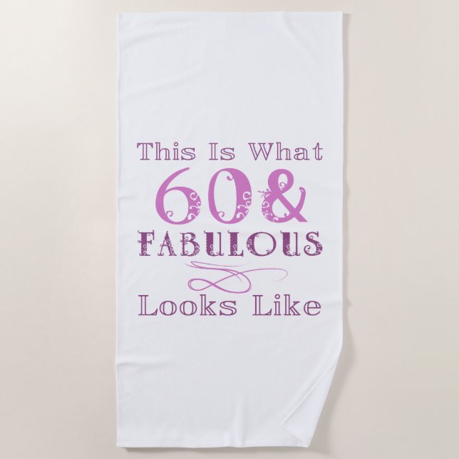Serviette De Plage Fabuleux 60e anniversaire pour elle (Devant)