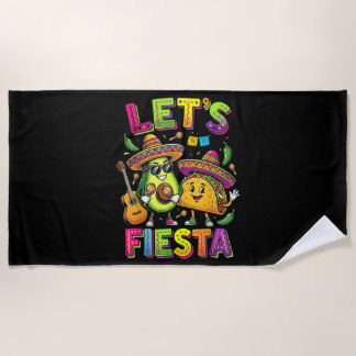 Serviette De Plage Faisons la Fête Joli Avocat Taco Cinco De Mayo