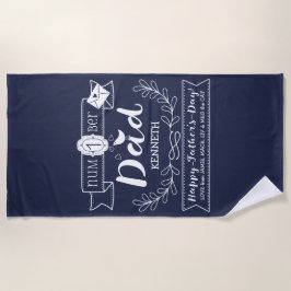 Serviette De Plage Faites à votre propre papa de no. 1 de fête des