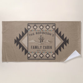 Serviette De Plage Famille Cabine Rustique Sud-Ouest Autochtone Cactu