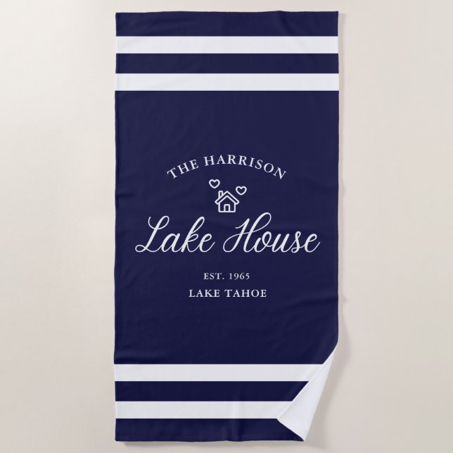 Serviette De Plage Family Lake House Coastal Custom Decor (Devant)