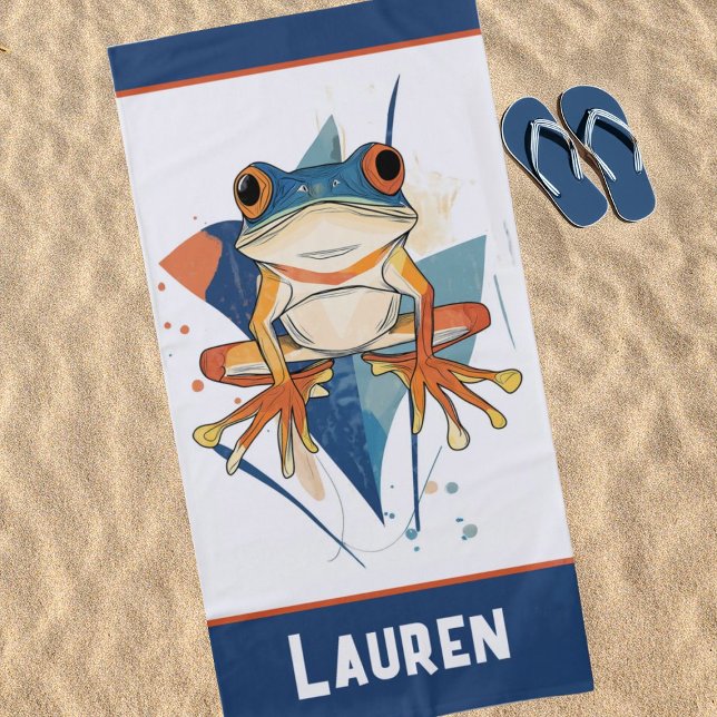 Serviette De Plage Fantastic Frog Art (Créateur téléchargé)