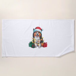 Serviette De Plage Fantastique lumière Noël Chapeau Tamaskan Chien No