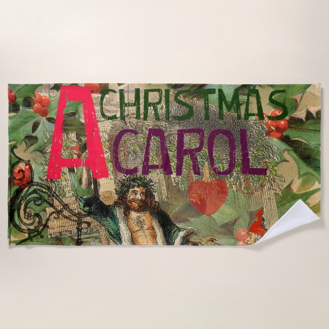 Serviette De Plage Fantôme de Noël Illustration actuelle Scrooge (Devant)