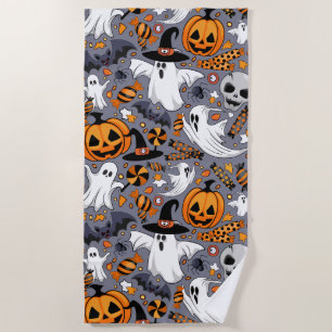 Serviette De Plage Fantômes Monstres mignons Éffrayants et Déplaisant