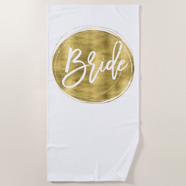 Serviette de plage Fausse Mariée en Or (Devant)