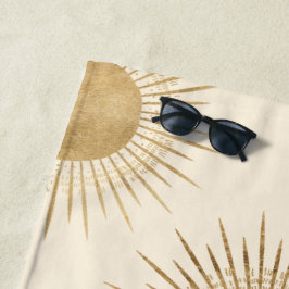 Serviette De Plage Faux Gold Foil Sun Motif Beach Towne