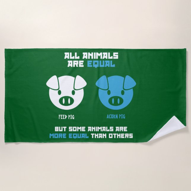 Serviette De Plage Feed Pig, Acorn  (Devant)