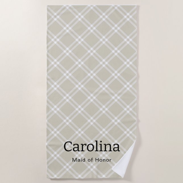 Serviette De Plage Femme de chambre moderne beige (Devant)