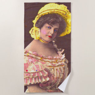 Serviette De Plage Femme des années 1890 en tenue frileuse