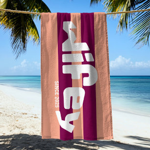 Serviette De Plage Femme mariée mariée récemment mariée Coral rose Br