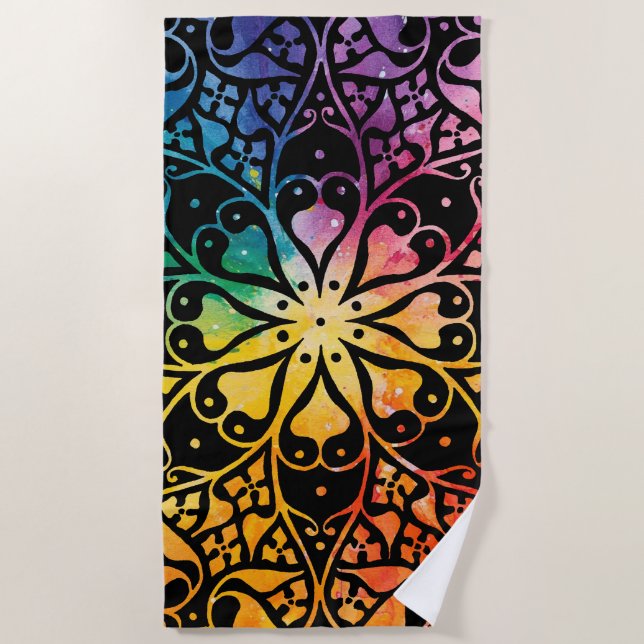 Serviette De Plage Fenêtre gothique Fierté arc-en-ciel (Devant)
