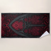 Fenêtre rouge gothique de cathédrale – Art ornemen