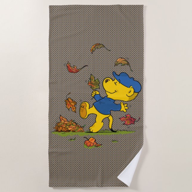 Serviette De Plage Ferald Dansant Parmi Les Feuilles D'Automne (Devant)