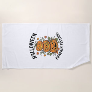 Serviette De Plage Festival de citrouilles d'Halloween Jack O Lantern