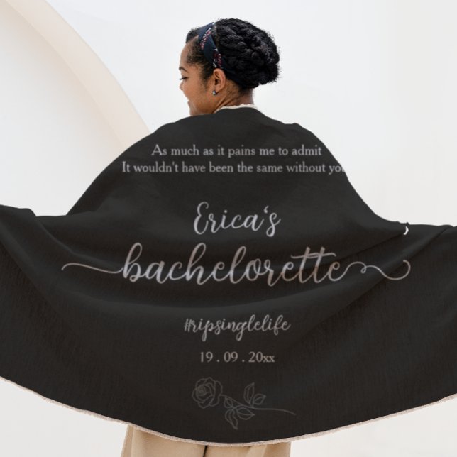 Serviette De Plage Fête de Bachelorette Florale Gothique Noire (Créateur téléchargé)