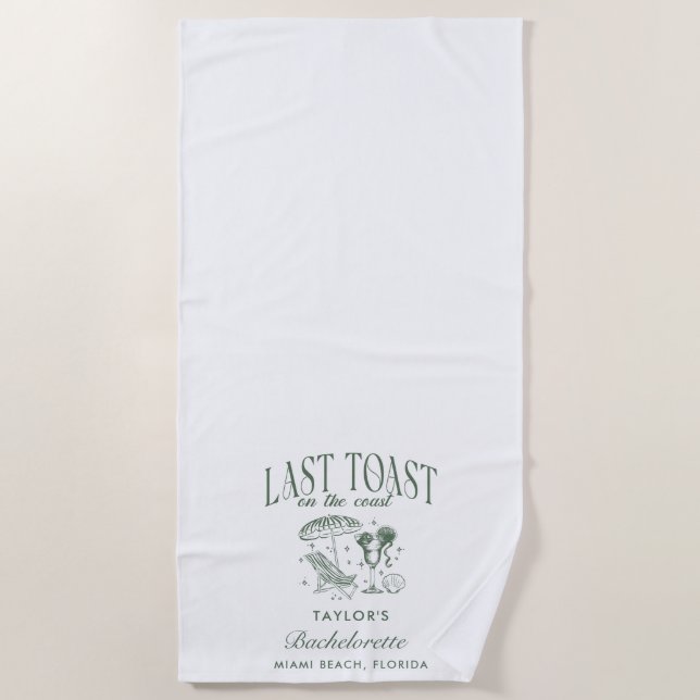 Serviette De Plage Fête de Cocktail de Demoiselle d'Honneur Côtière V (Devant)