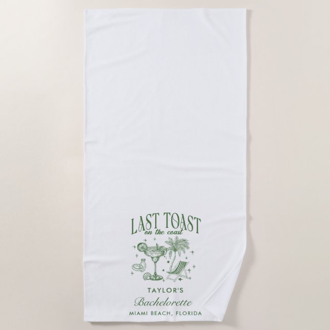 Serviette De Plage Fête de Fiançailles de Rivage Moderne Cocktail Ver (Devant)