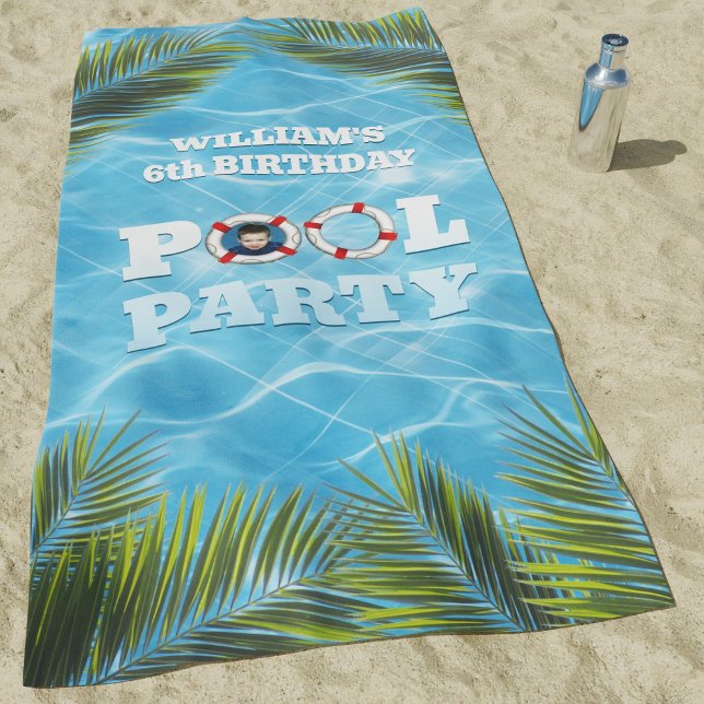 Serviette De Plage Fête de la piscine pour enfants - Anniversaire de  (Créateur téléchargé)