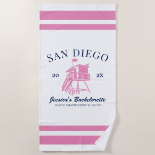 Serviette De Plage Fête de la plage Bachelorette personnalisée
